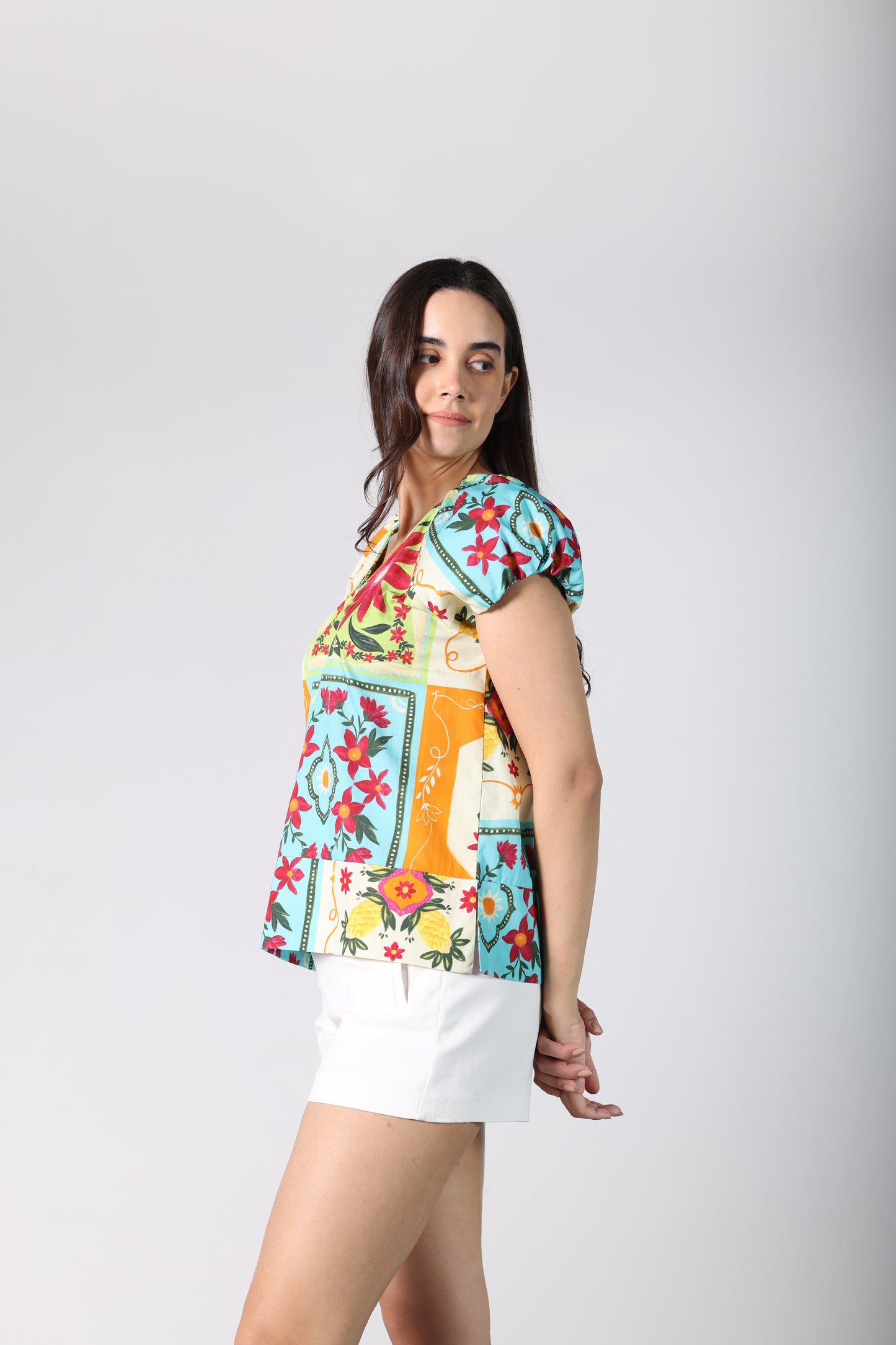PATCHWORK LEA TOP