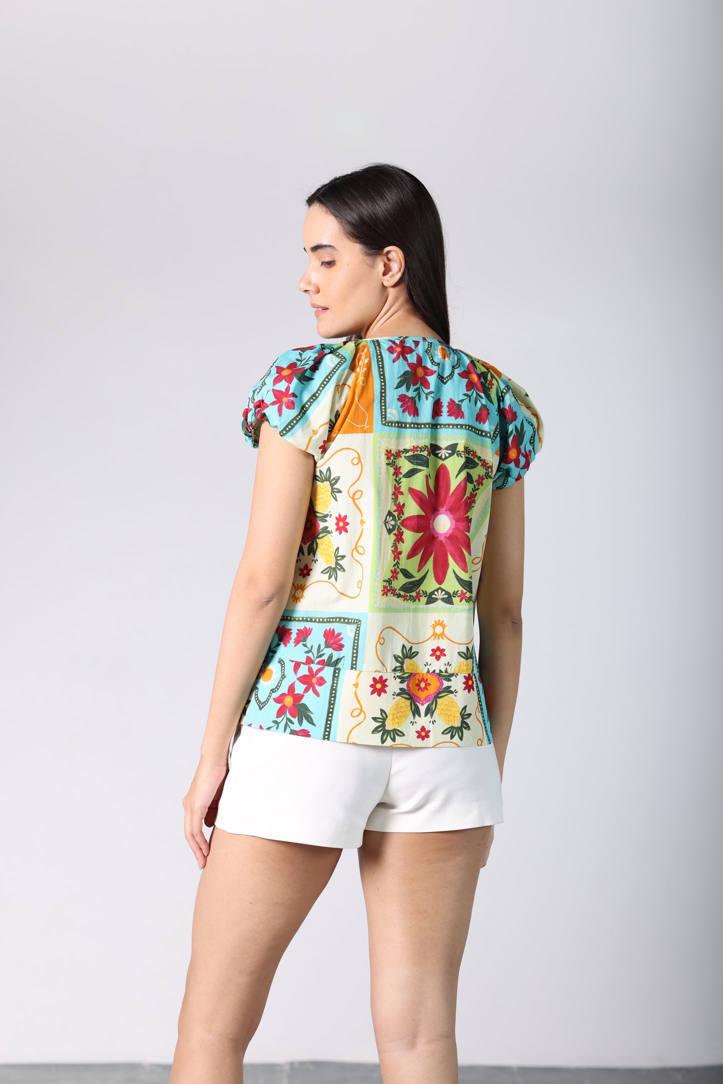 PATCHWORK LEA TOP