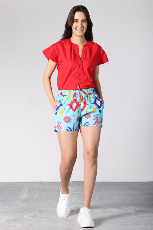 AQUA IKAT LIZ SHORTS