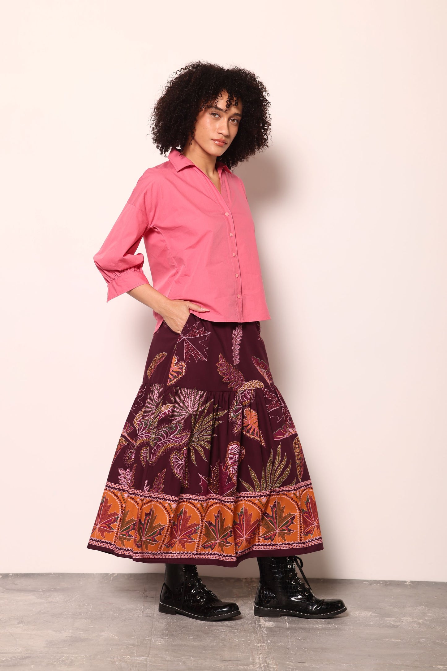 WINE FLORA ADA SKIRT