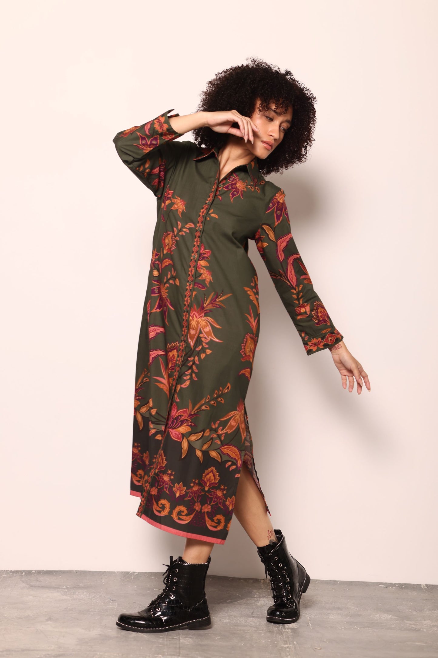 OLIVE TRAILS ELIZA DRESS