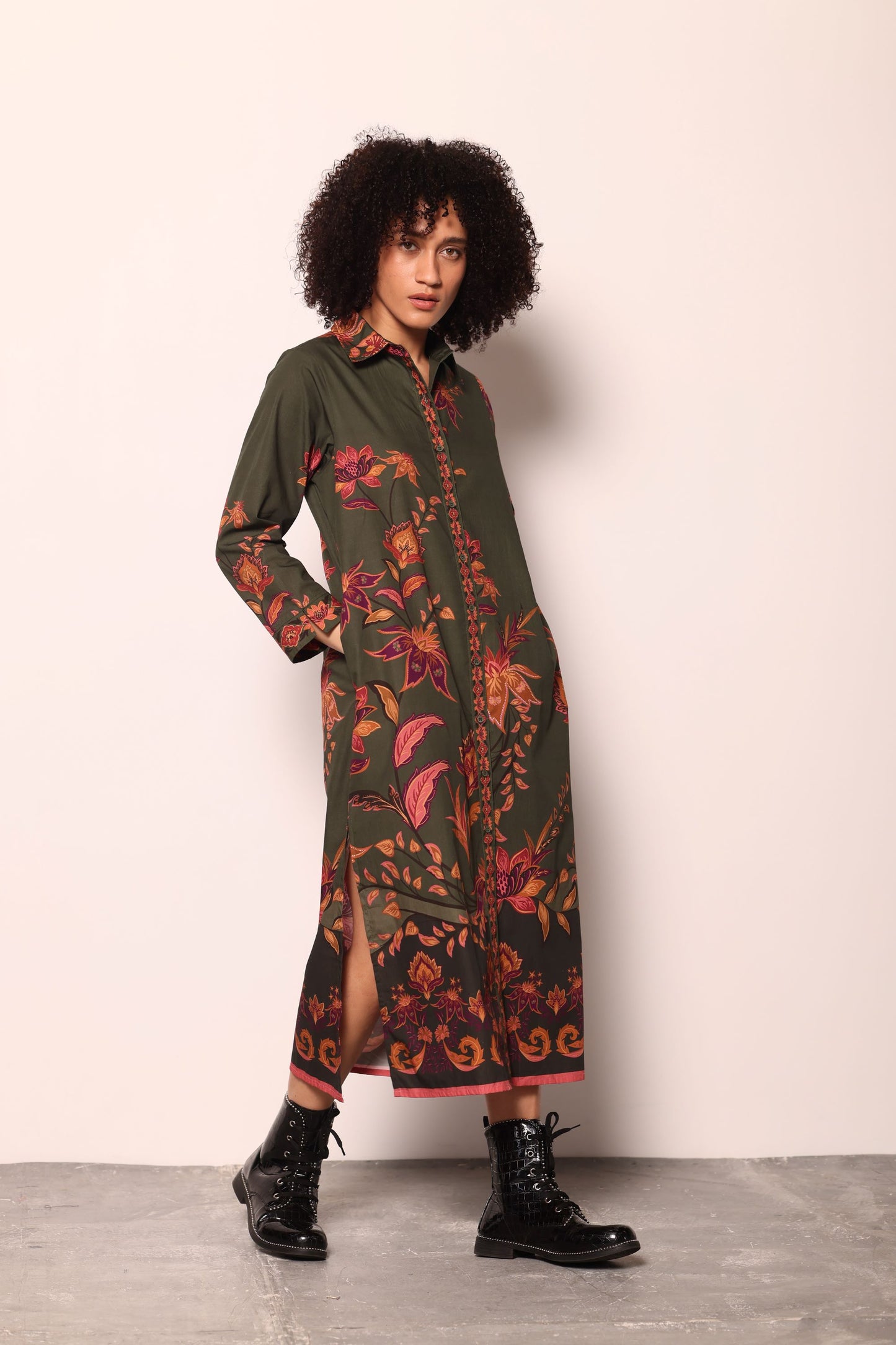 OLIVE TRAILS ELIZA DRESS