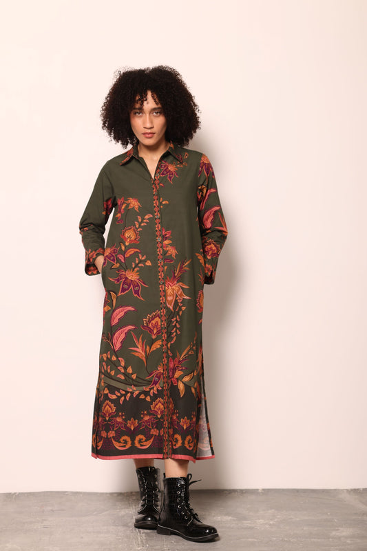 OLIVE TRAILS ELIZA DRESS