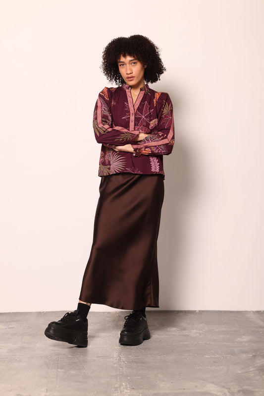 WINE FLORA ASHLEY TOP