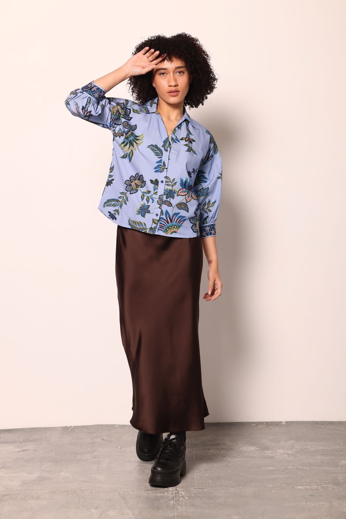 PERIWINKLE MOSAIC ELSA TOP