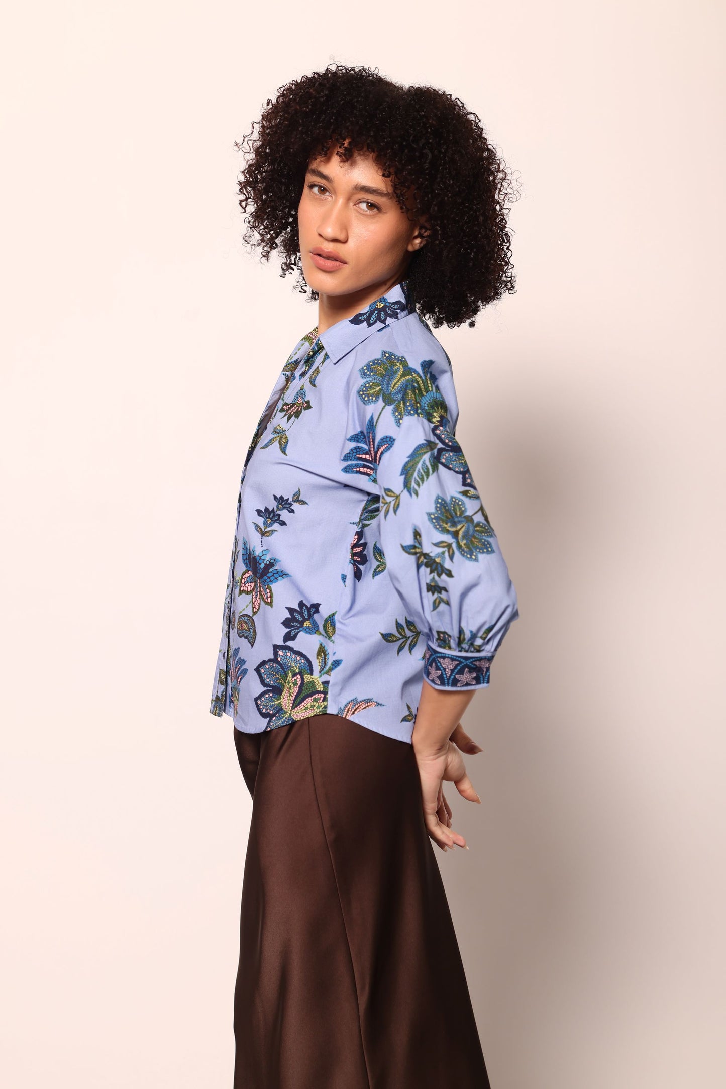 PERIWINKLE MOSAIC ELSA TOP