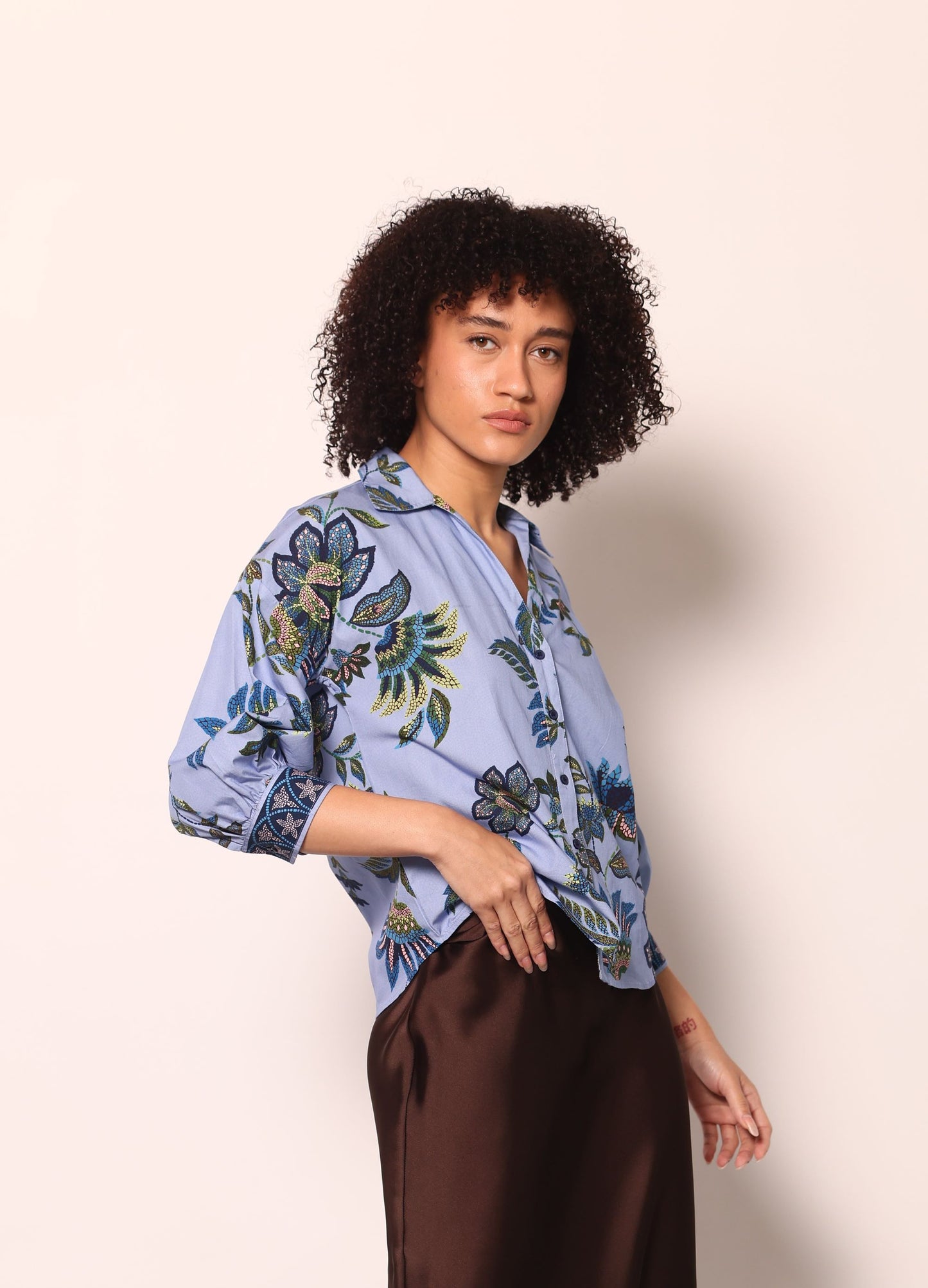 PERIWINKLE MOSAIC ELSA TOP