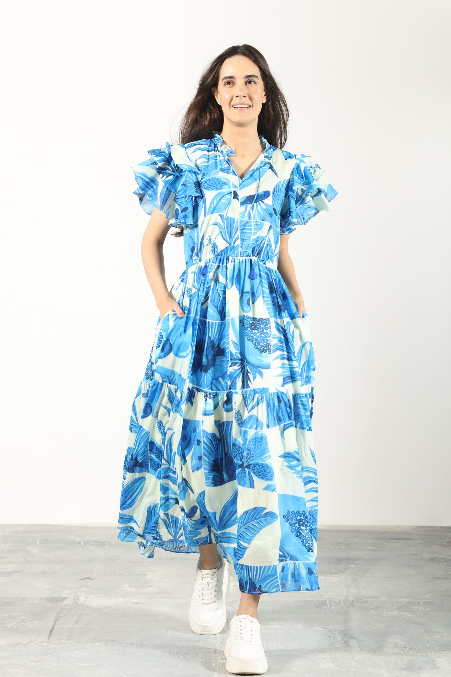 AZURE TROPICS STELLA DRESS