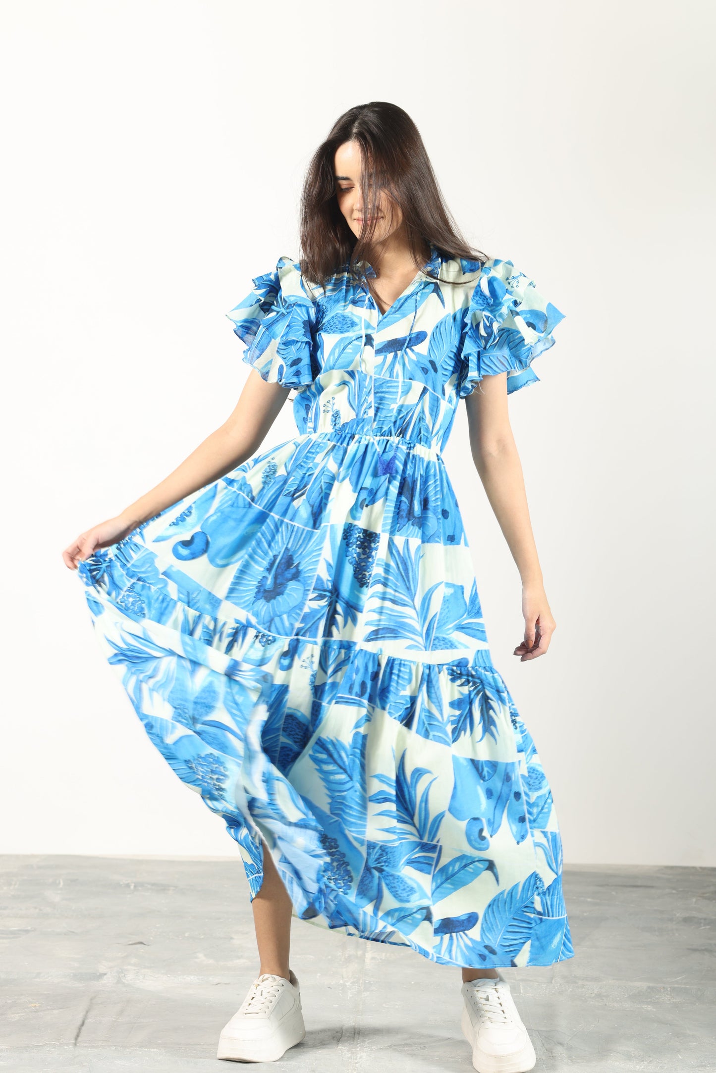 AZURE TROPICS STELLA DRESS
