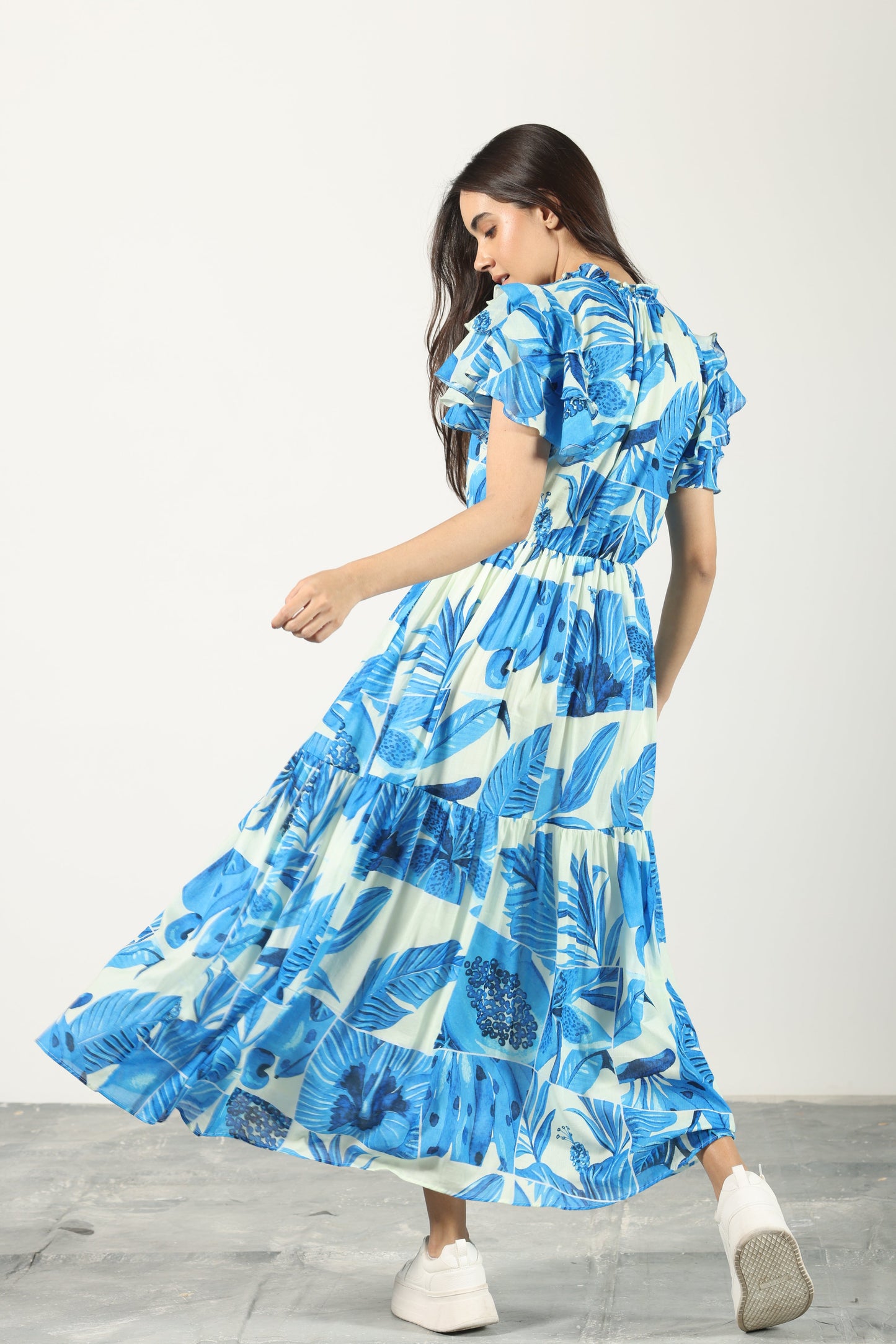 AZURE TROPICS STELLA DRESS