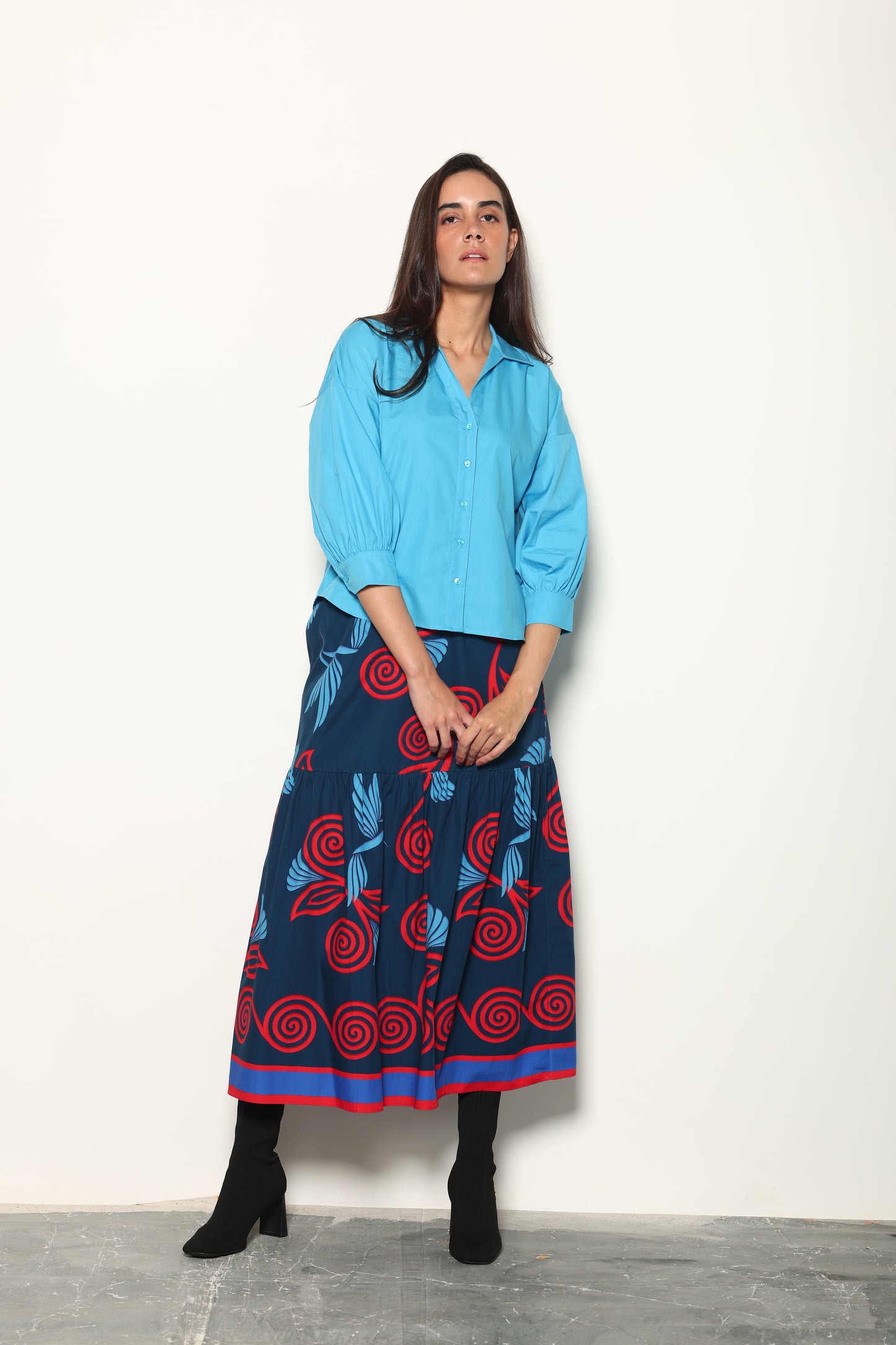 INDIGO FEATHERS ADA SKIRT