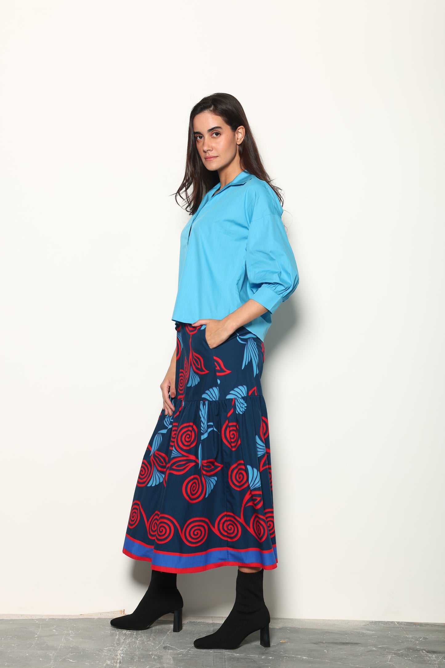 INDIGO FEATHERS ADA SKIRT