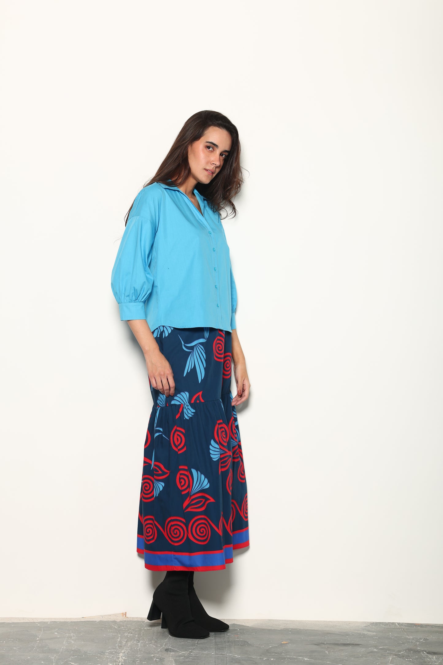 INDIGO FEATHERS ADA SKIRT