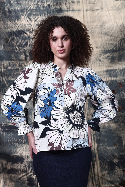 OUTLINE FLORALS ASHLEY TOP