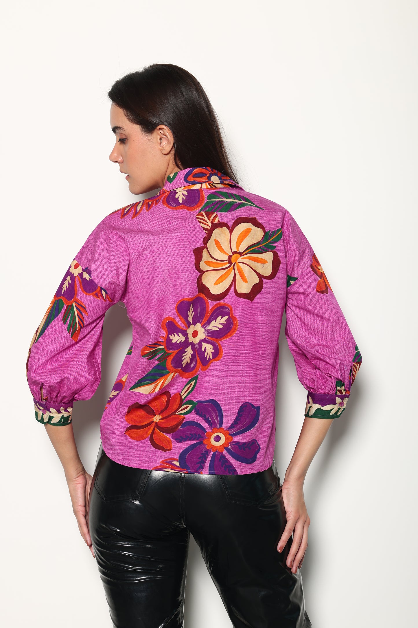 MAUVE BLOSSOMS ELSA TOP