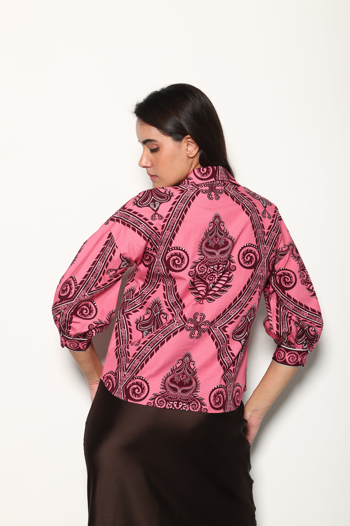 SALMON MOTIFS ELSA TOP