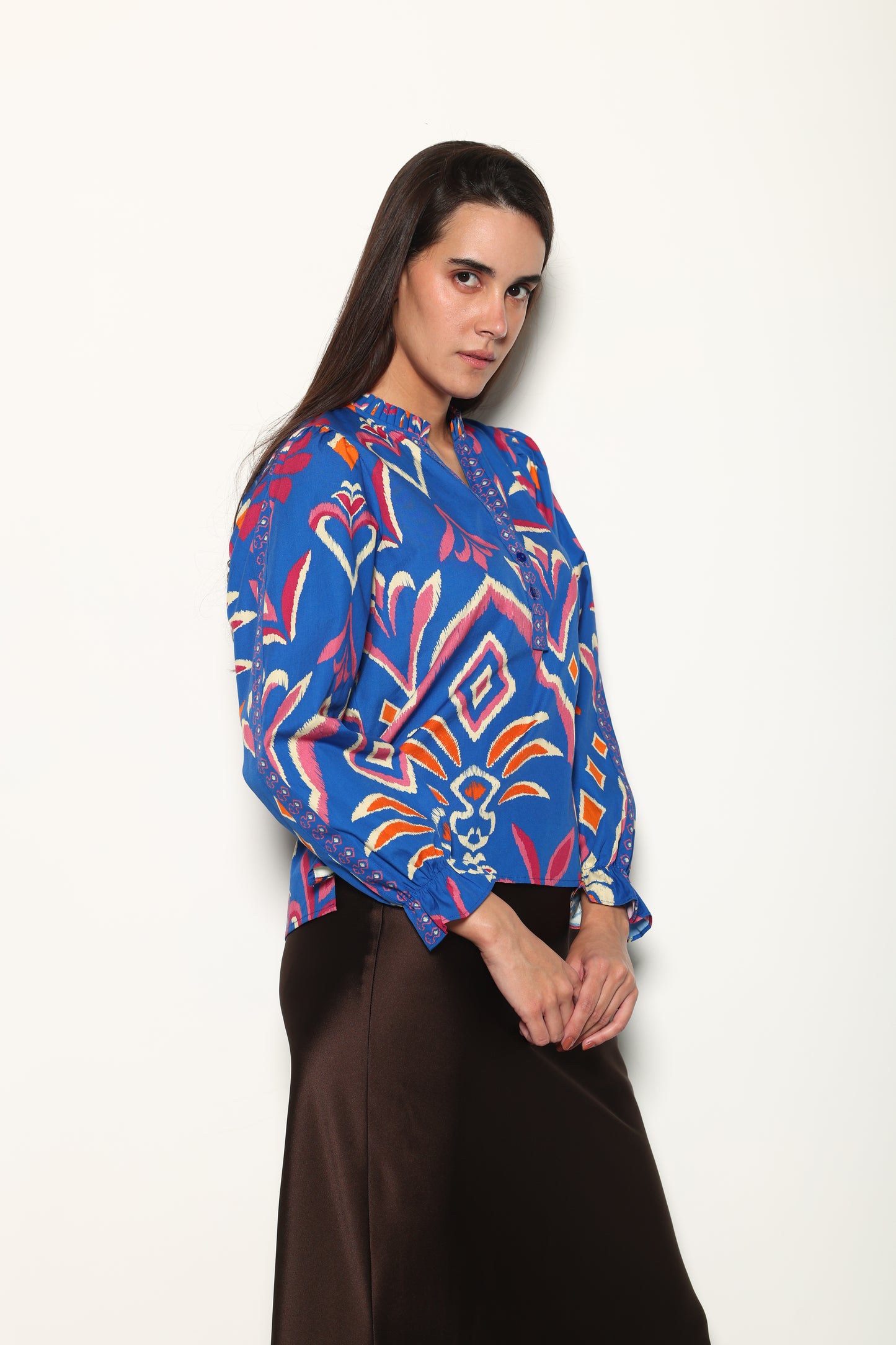 COBALT IKAT ASHLEY TOP