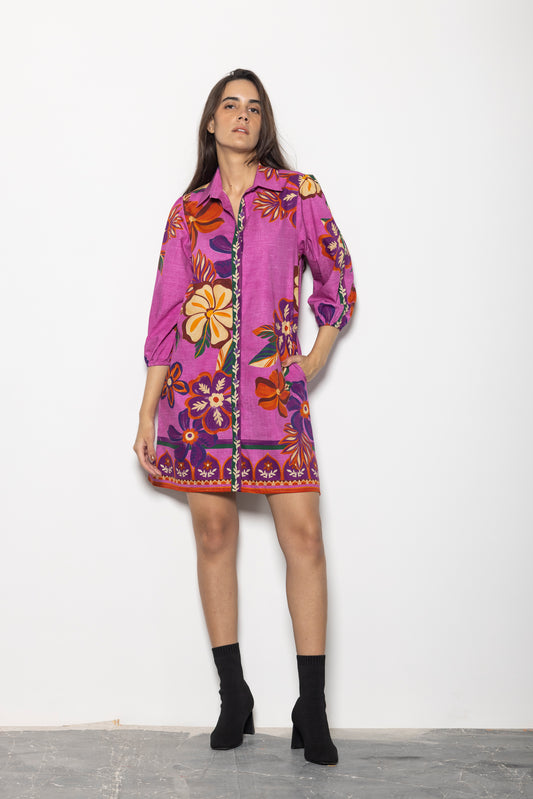 MAUVE BLOSSOMS AVA DRESS