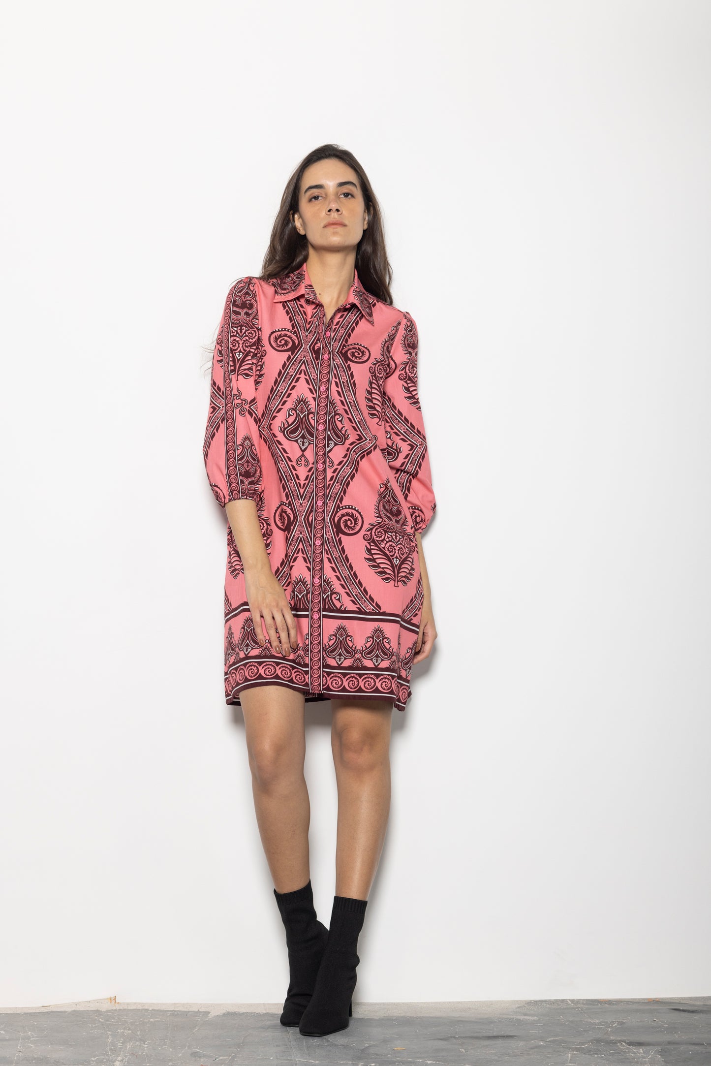 SALMON MOTIFS AVA DRESS