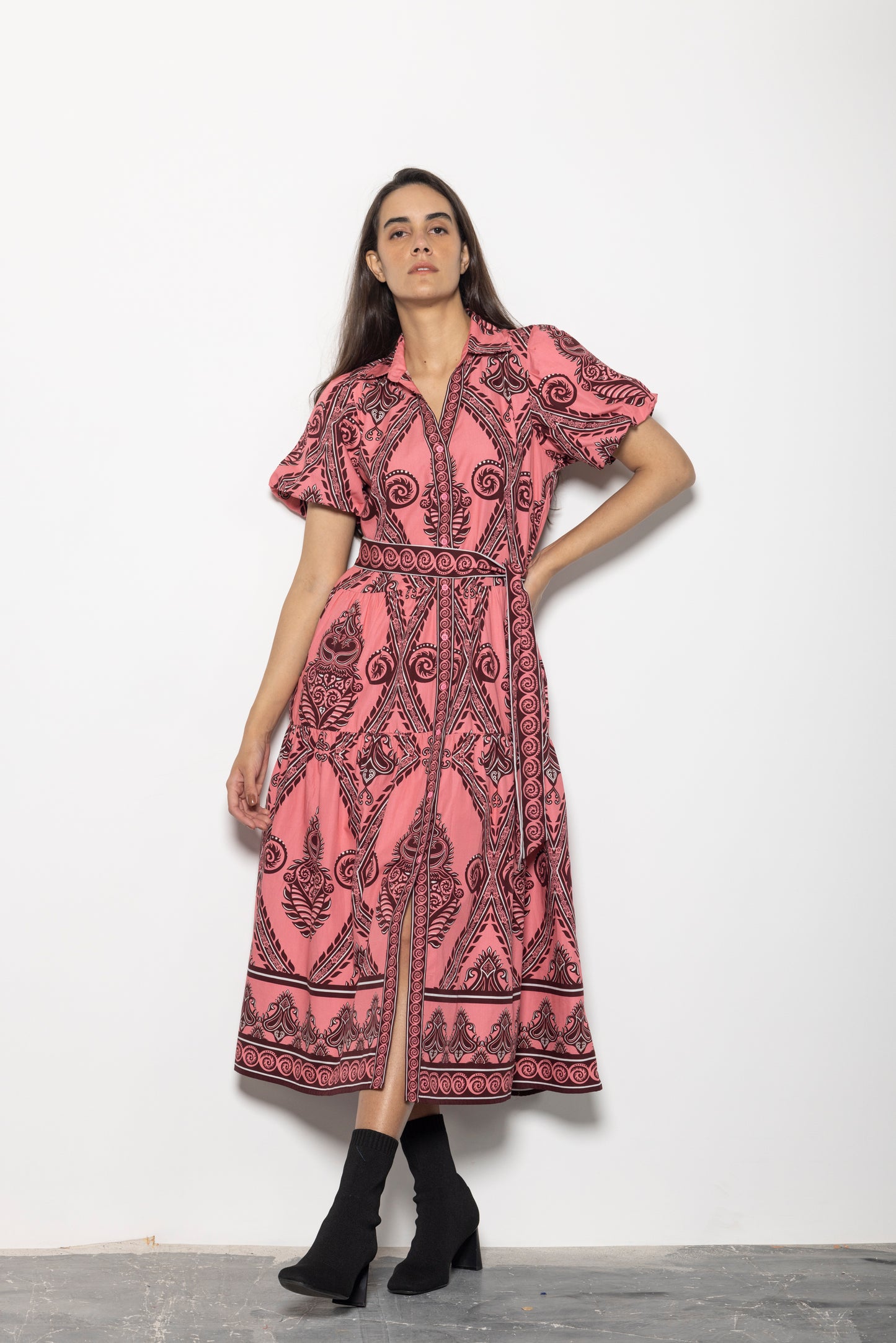 SALMON MOTIFS DELLA DRESS