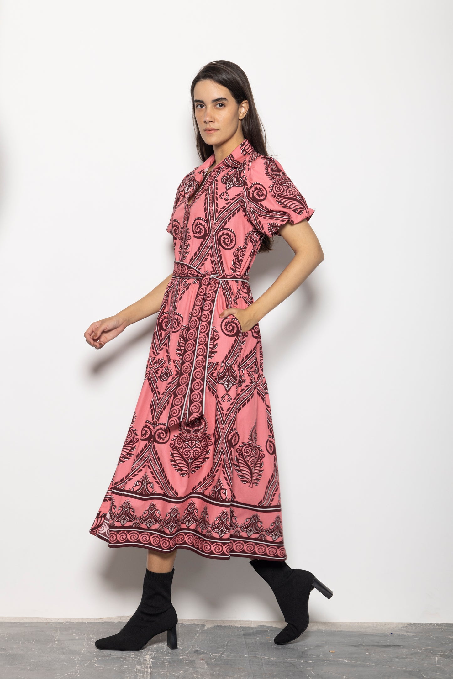 SALMON MOTIFS DELLA DRESS