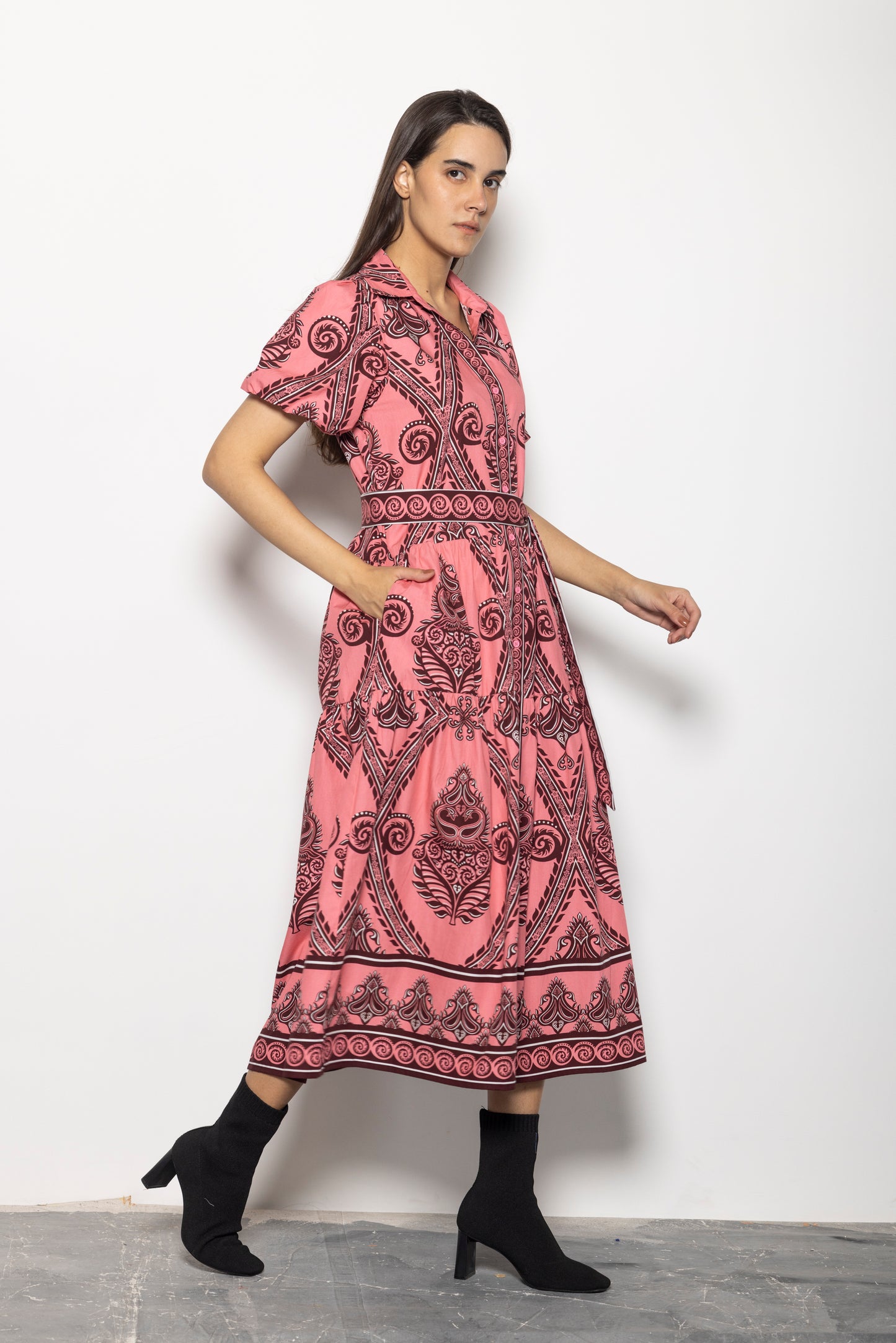 SALMON MOTIFS DELLA DRESS