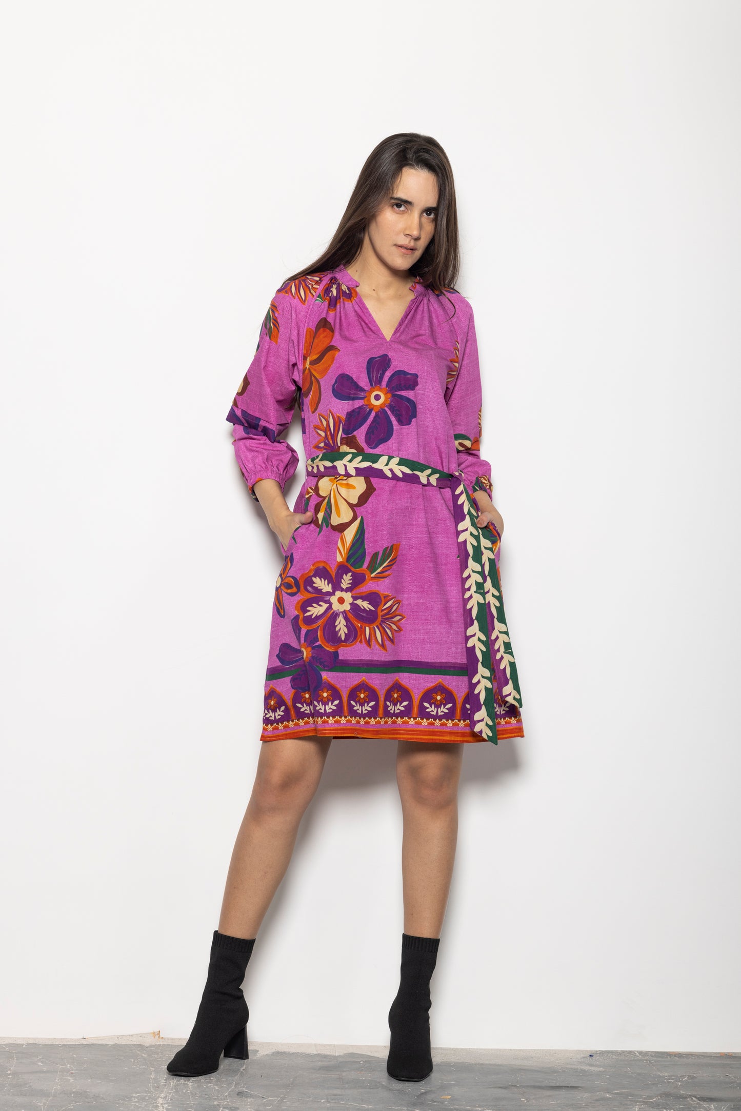 MAUVE BLOSSOMS GIA DRESS