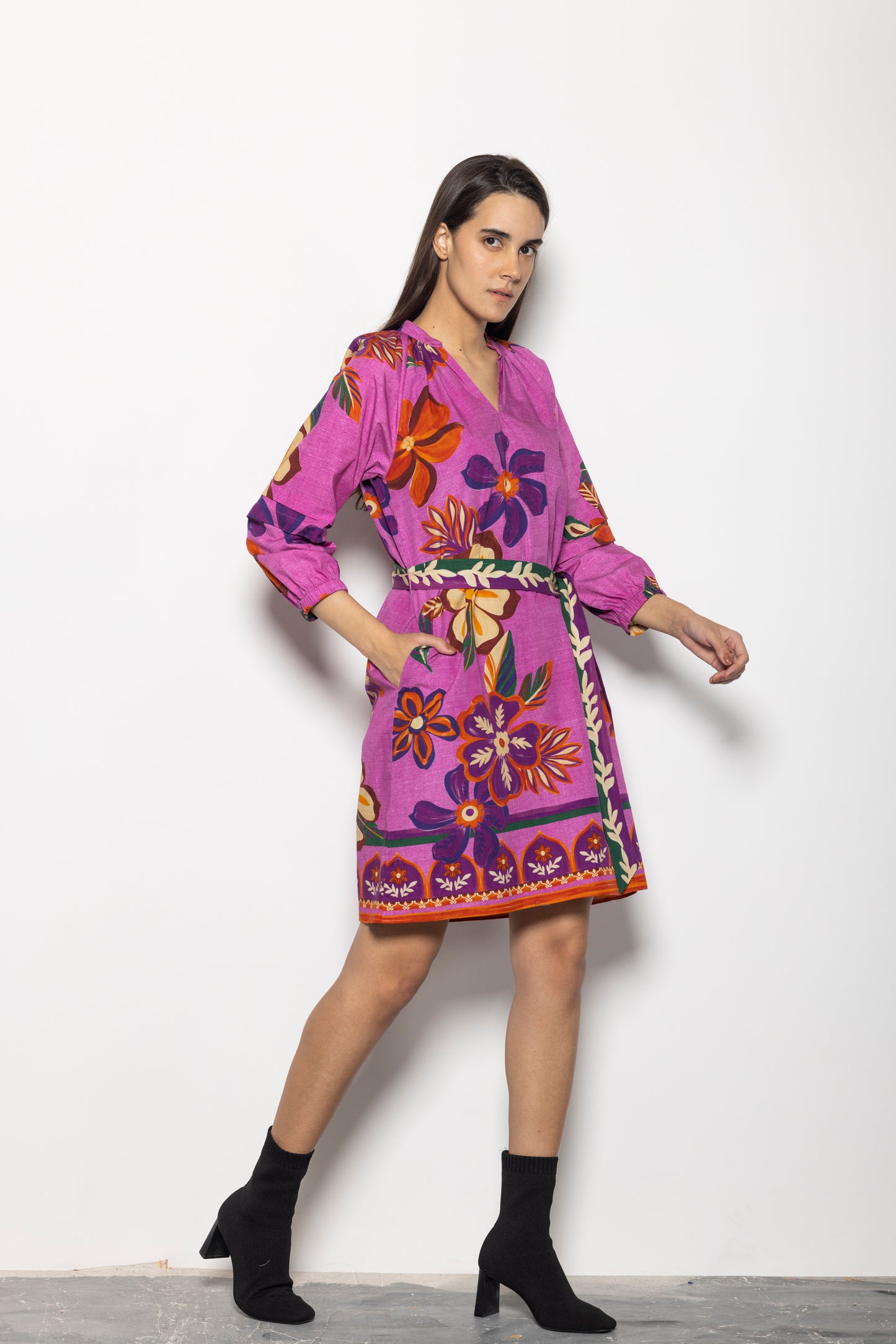 MAUVE BLOSSOMS GIA DRESS