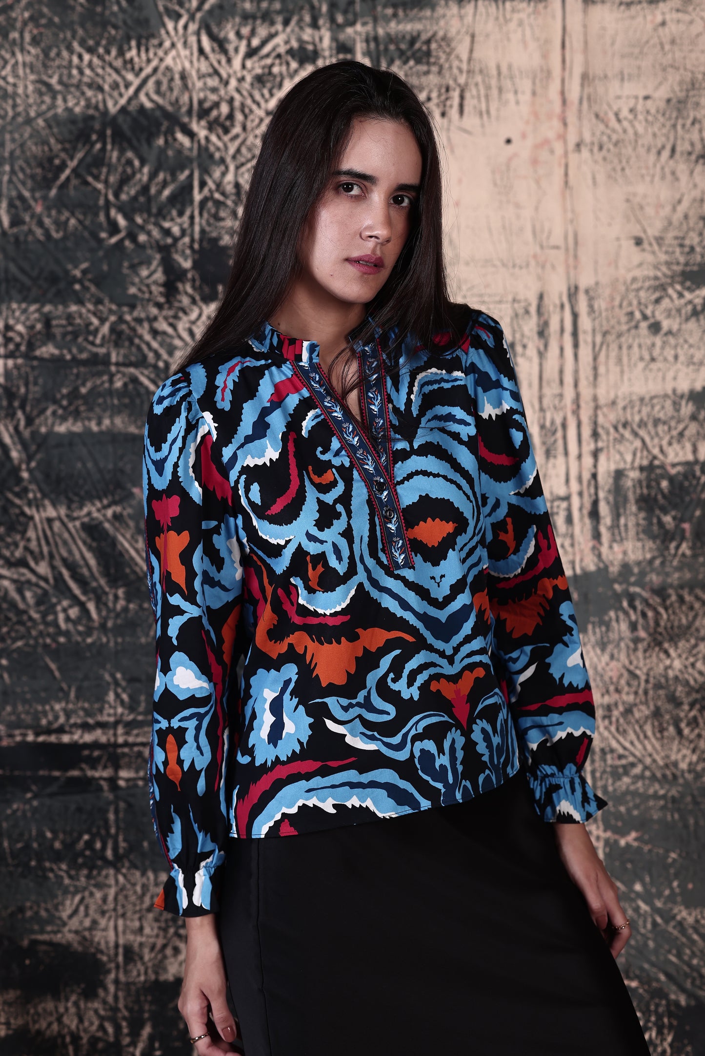 IKAT DAMASK ASHLEY TOP