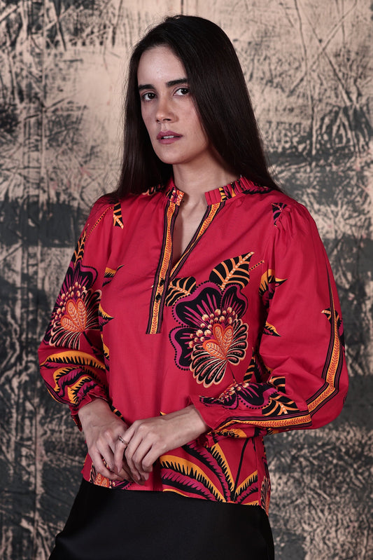 FLORAL BLAZE ASHLEY TOP