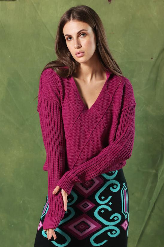 FUCHSIA NICOLE PULLOVER