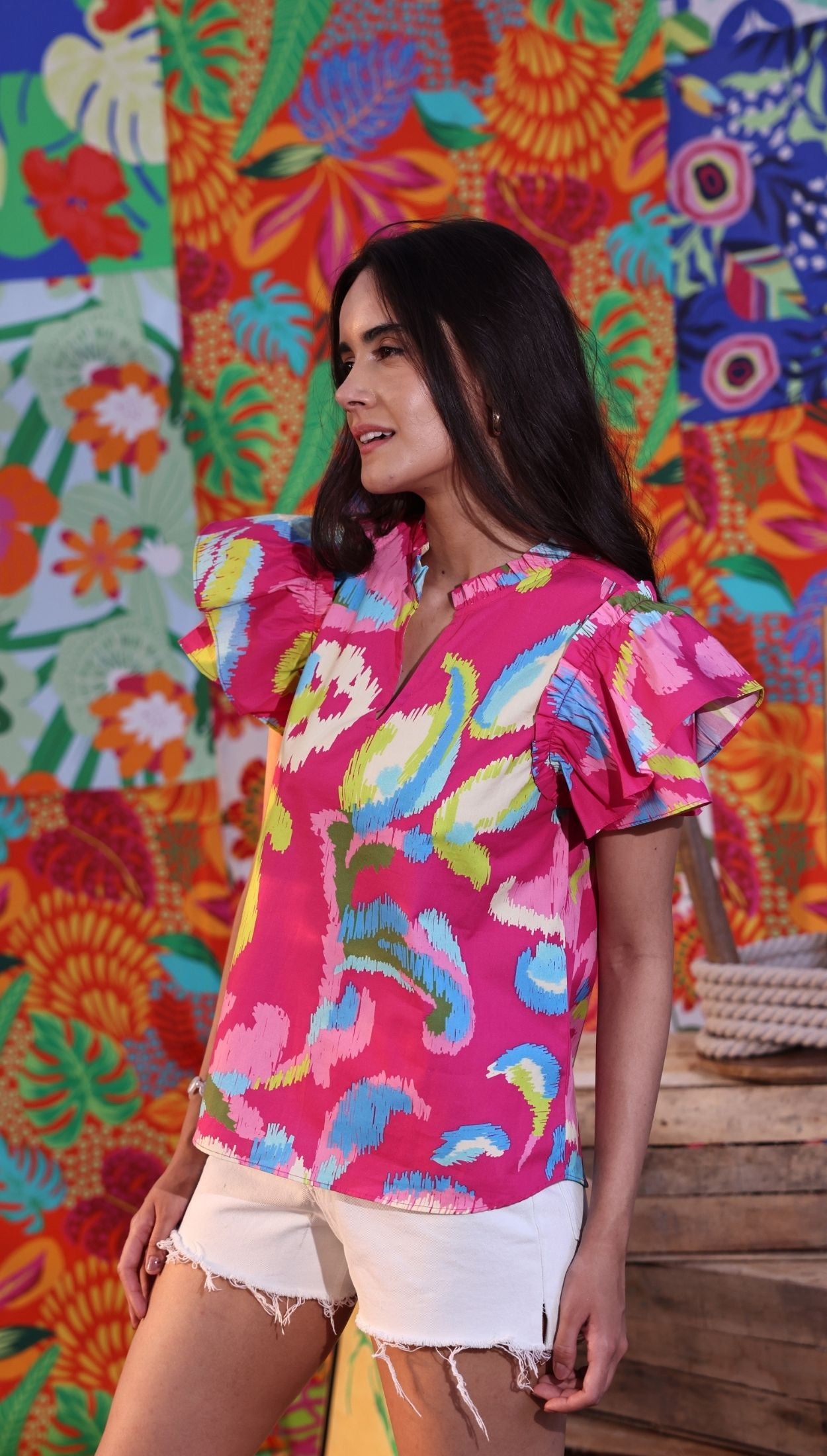 PAISLEY IKAT WREN Top