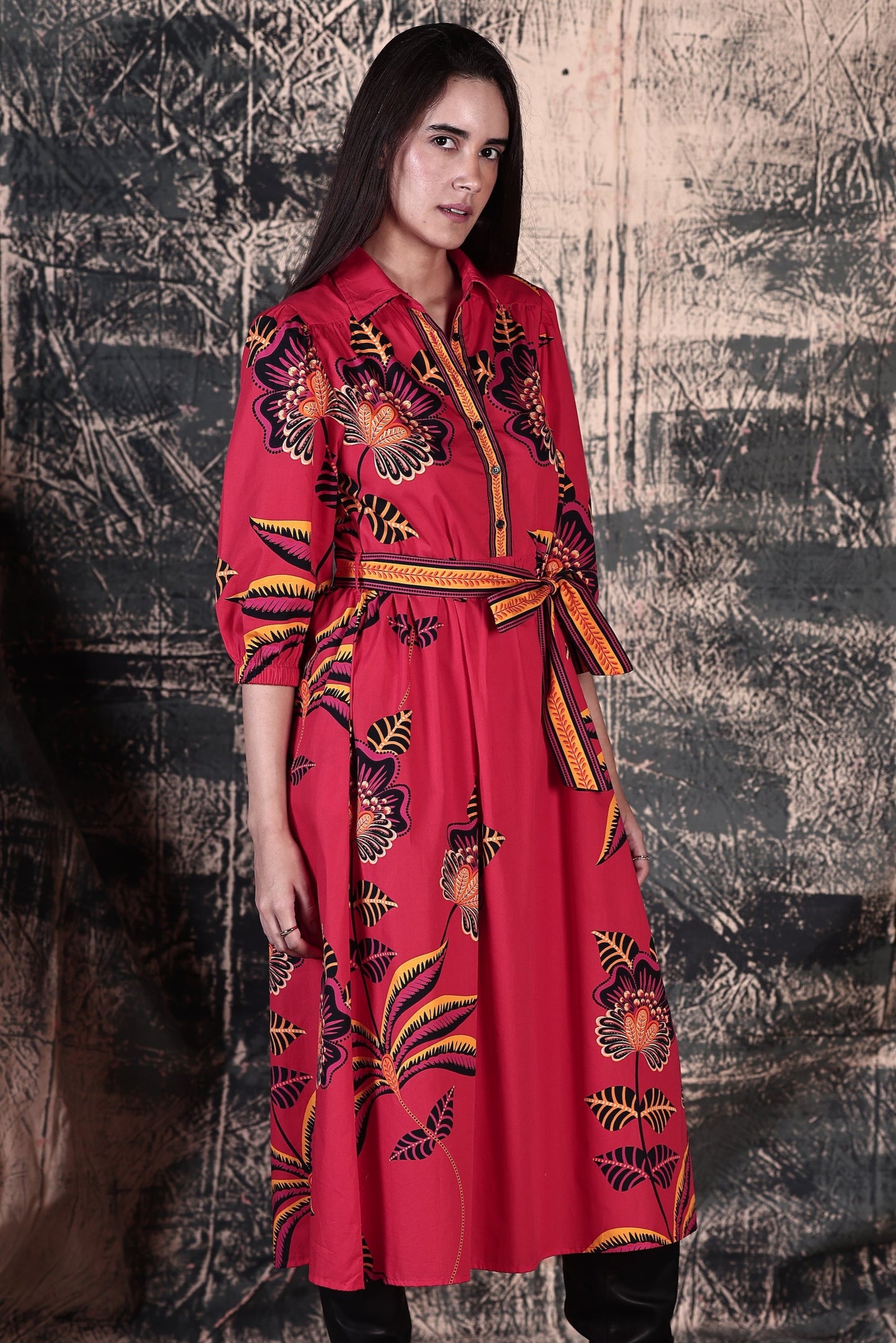 FLORAL BLAZE REMI DRESS