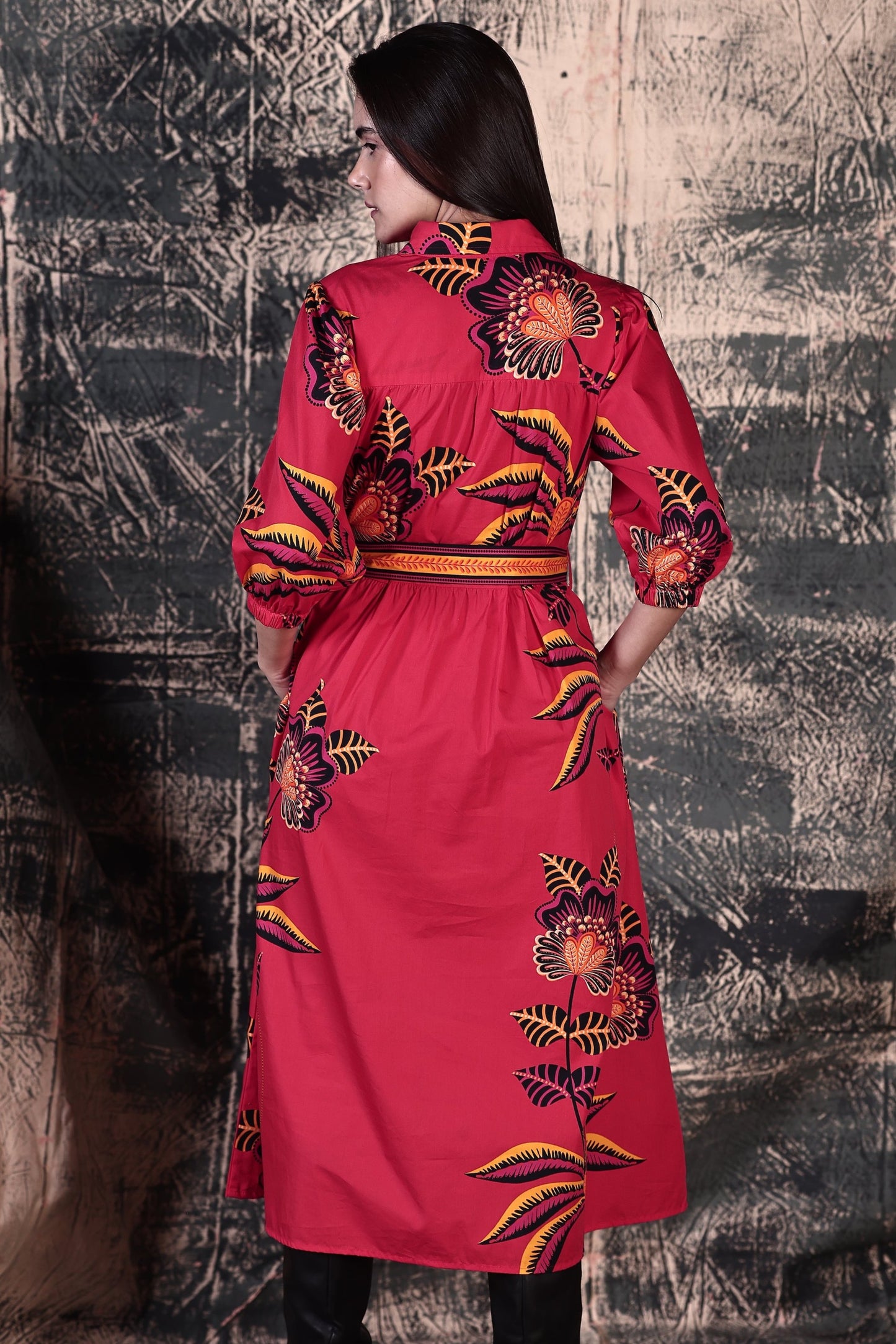 FLORAL BLAZE REMI DRESS