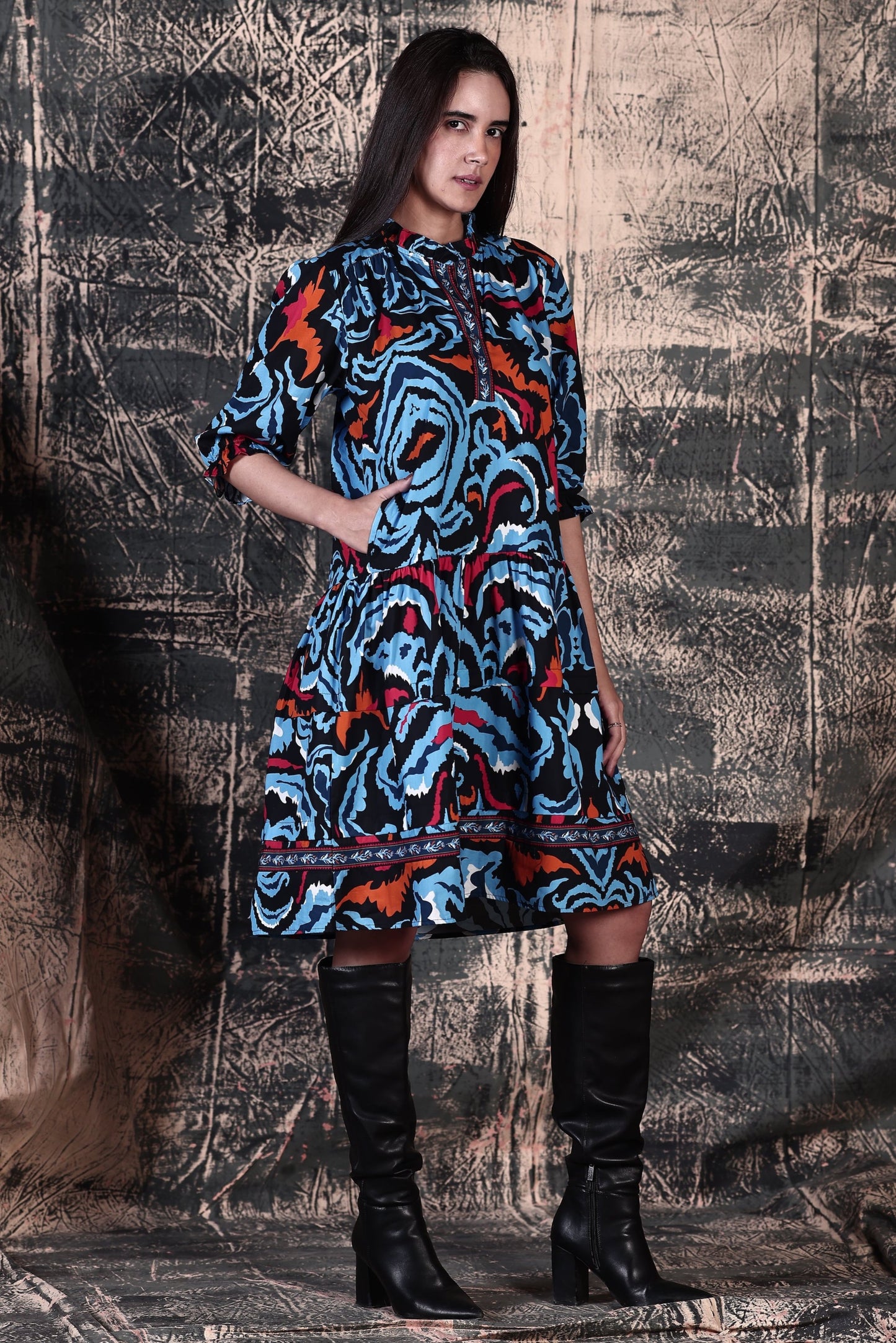 IKAT DAMASK SASHA DRESS