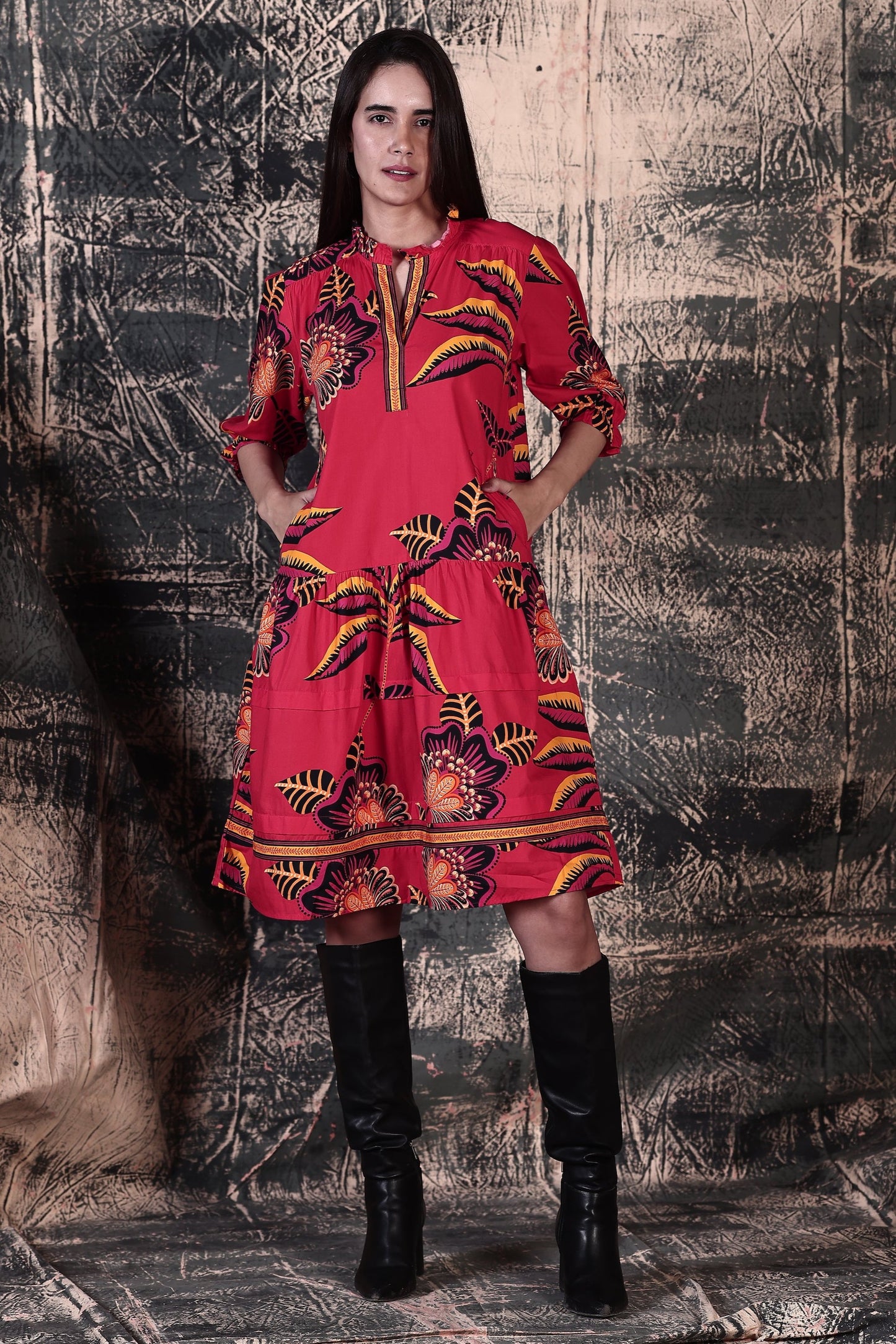 FLORAL BLAZE SASHA DRESS